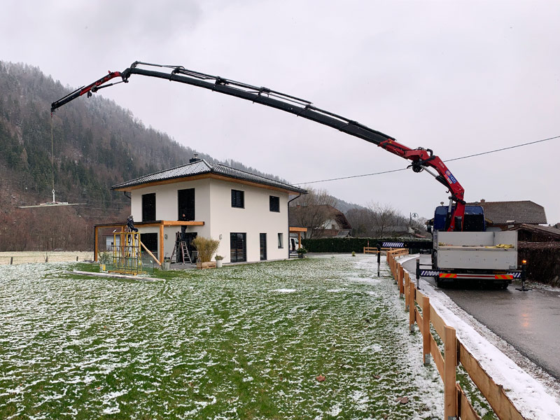 Holz-Terrassenüberdachung verglasen